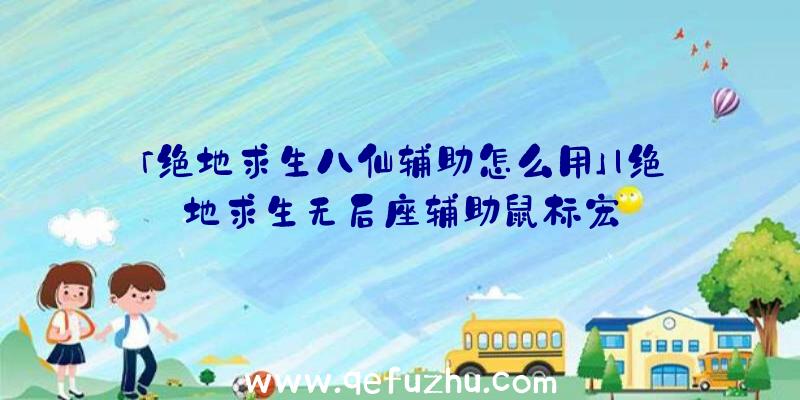 「绝地求生八仙辅助怎么用」|绝地求生无后座辅助鼠标宏